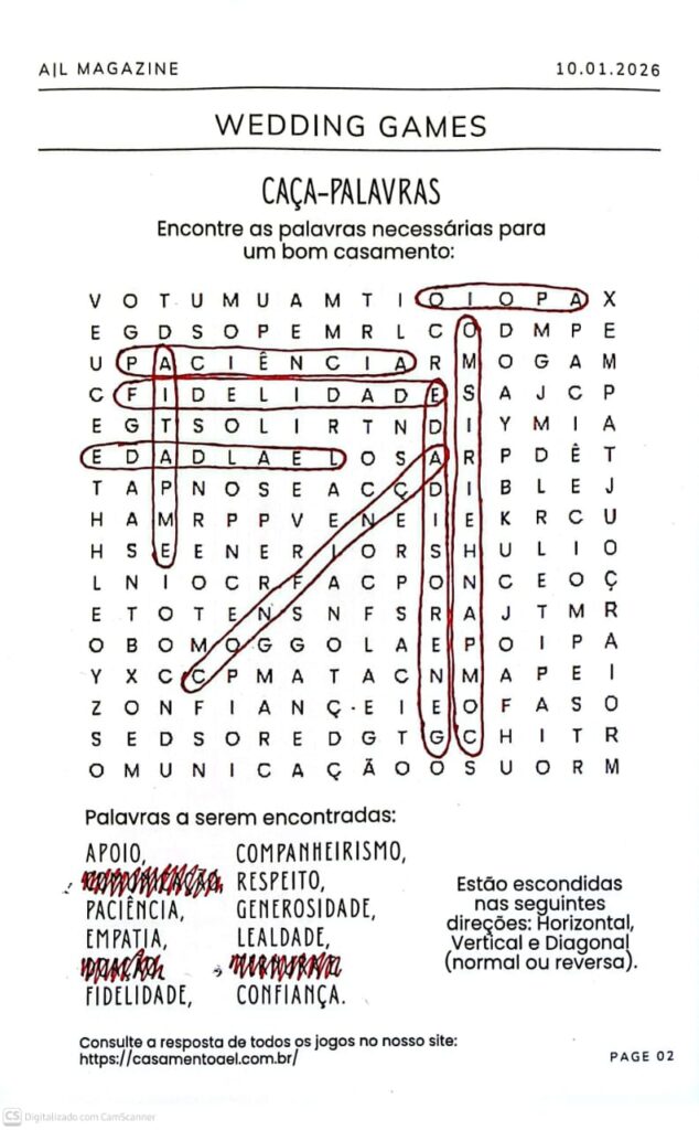 Solução caça-palavras