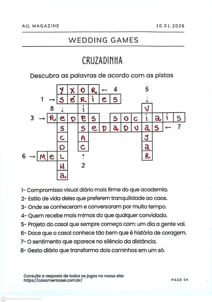 Solução cruzadinha